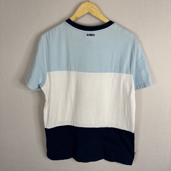 K-Swiss 50 Years Colorblock Logo T-Shirt Blue White Men’s Large - Picture 4 of 5